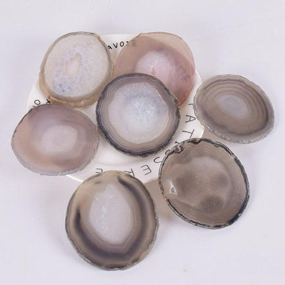 Exquisite Natural Agate Stone Coaster Set - Unique Gemstone Drink Holder Trays by Gems Crafts