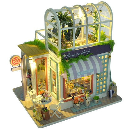 Luxurious Illuminated Wooden Dollhouse Construction Kit - Premium Miniature Home Set