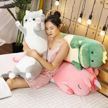 Magical Plush Dino Unicorn Kitty Sleep Pillow