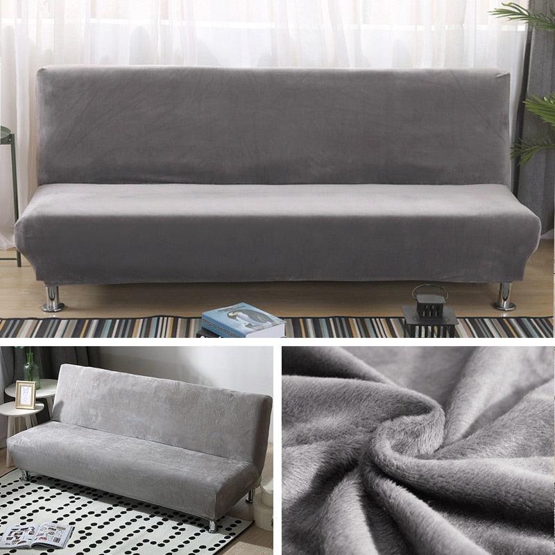 Cozy Plush Armless Sofa Bed Cover for Winter Comfort