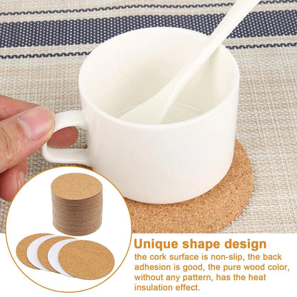 Customizable 60-Piece Cork Coaster Set: Stylish Protection for Your Tabletops