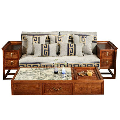 Elegant Chinese Plaid Sofa Protector: A Stylish Blend of Functionality and Comfort for Your Living Room