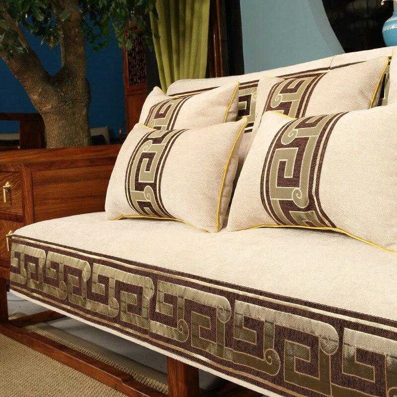 Elegant Chinese Plaid Sofa Protector: A Stylish Blend of Functionality and Comfort for Your Living Room