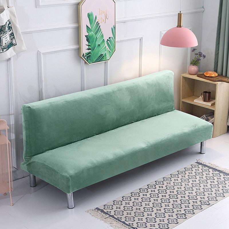 Cozy Plush Armless Sofa Bed Cover for Winter Comfort