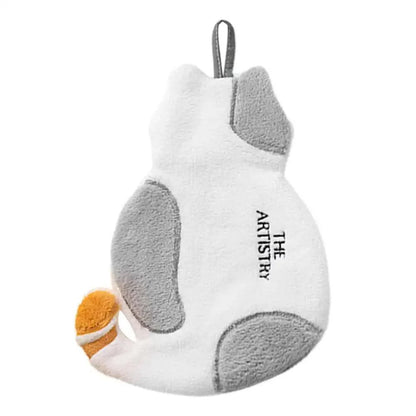 Adorable Cat-Themed Quick-Dry Coral Fleece Towel Set - Plush Hand Towel Essentials