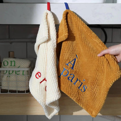 Elegant Embroidered Cotton Hand Towel Set for Quick-Drying - Ideal for Kitchen and Bathrooms