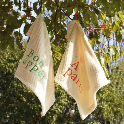 Elegant Embroidered Cotton Hand Towel Set for Quick-Drying - Ideal for Kitchen and Bathrooms