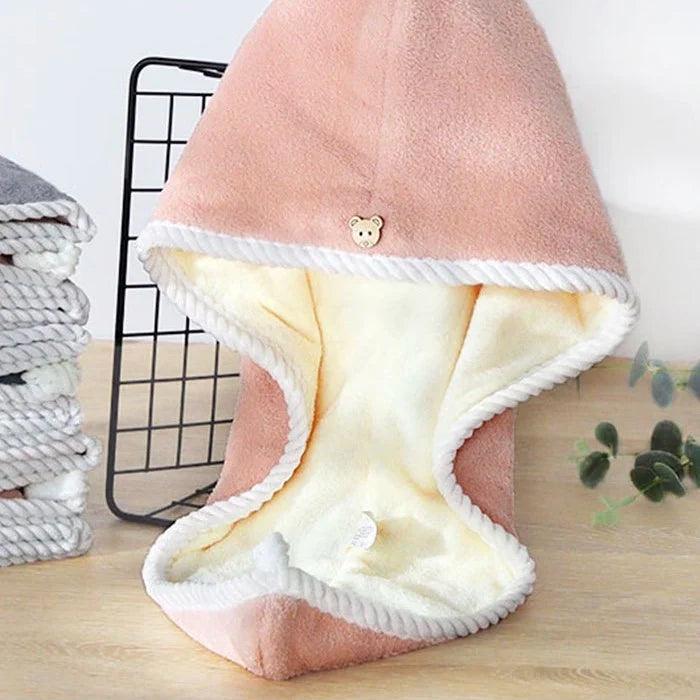 Ultra-Fast Microfiber Hair Drying Cap for Women - Elegant Absorbent Towel Turban