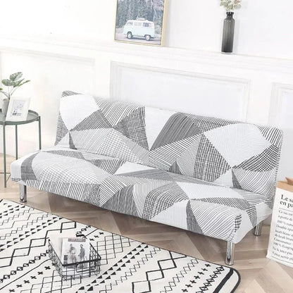 Elegant Stretch Slipcover for Futon Sofa with Stylish Print