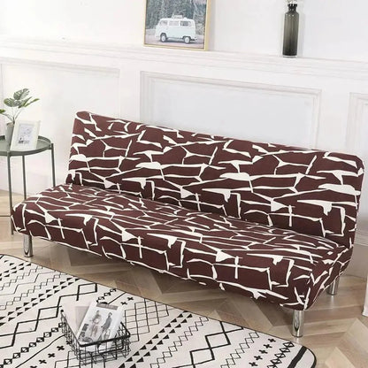 Elegant Stretch Slipcover for Futon Sofa with Stylish Print