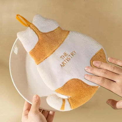 Adorable Cat-Themed Quick-Dry Coral Fleece Towel Set - Plush Hand Towel Essentials