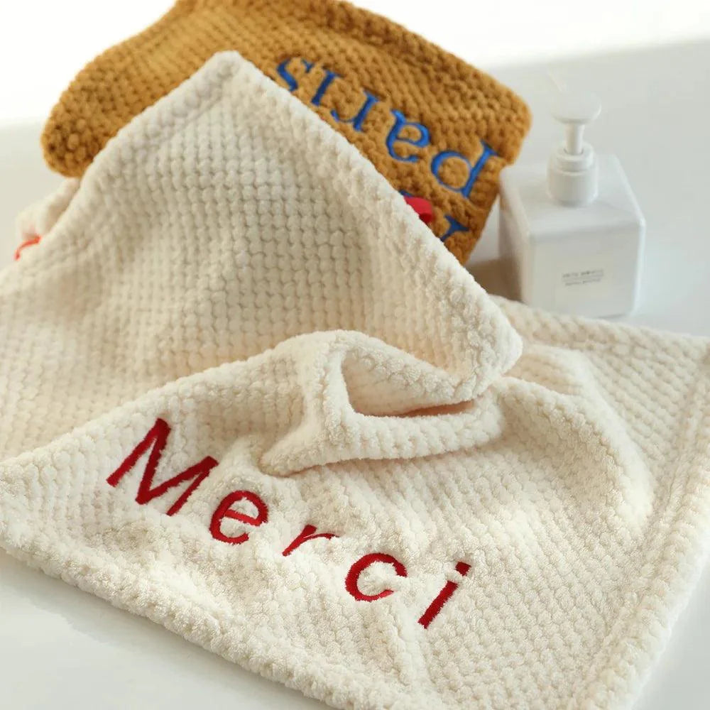 Elegant Embroidered Cotton Hand Towel Set for Quick-Drying - Ideal for Kitchen and Bathrooms