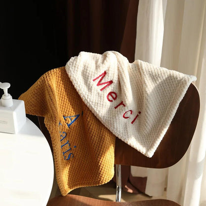 Elegant Embroidered Cotton Hand Towel Set for Quick-Drying - Ideal for Kitchen and Bathrooms