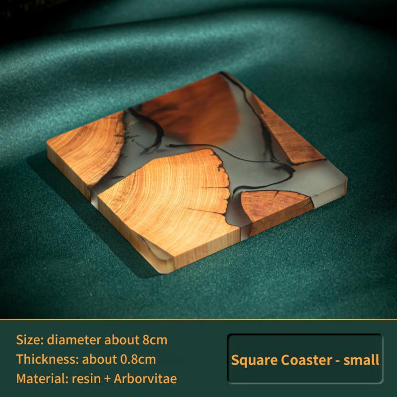 Japanese Elegance Unveiled: Artisan Wooden Tea Coasters Set - 6 Distinct Pieces