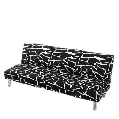 Elegant Stretch Slipcover for Futon Sofa with Stylish Print