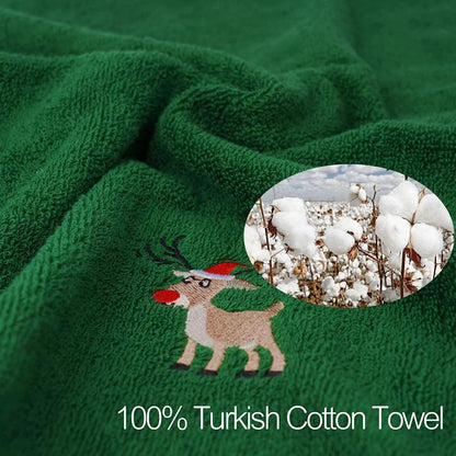 Christmas Cheer Cotton Towel Set - 3-Piece Bundle for Home and Kitchen Decor