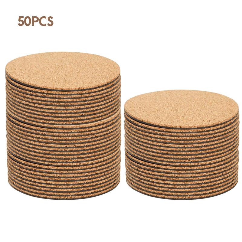 Customizable 60-Piece Cork Coaster Set: Stylish Protection for Your Tabletops