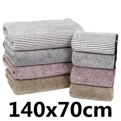 Plush Bamboo Charcoal Coral Velvet Bath Towels - Ultra-Soft, Quick-Drying Microfiber Sets for Adult Relaxation and Home Use