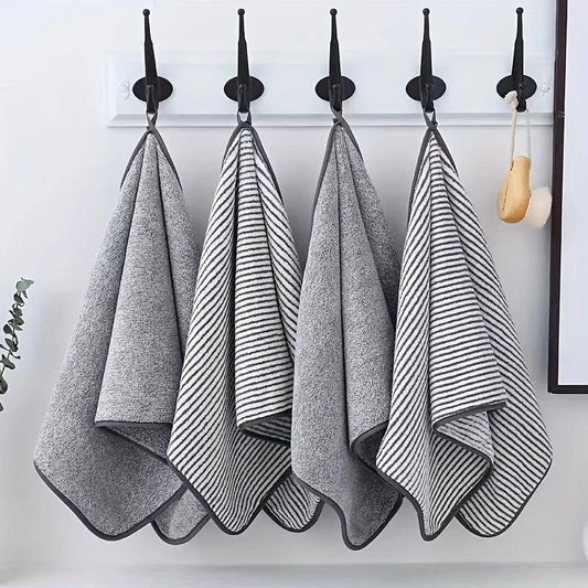 Elegant Striped Bamboo Bath Towel - Highly Absorbent & Quick-Drying for Everyday Use (35x75cm)