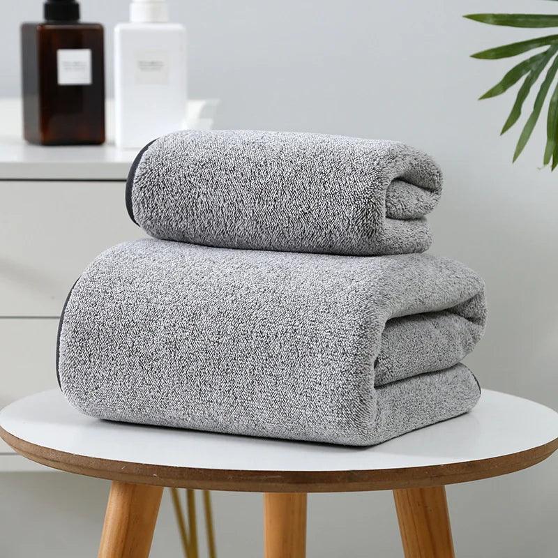 Plush Bamboo Charcoal Coral Velvet Bath Towels - Ultra-Soft, Quick-Drying Microfiber Sets for Adult Relaxation and Home Use