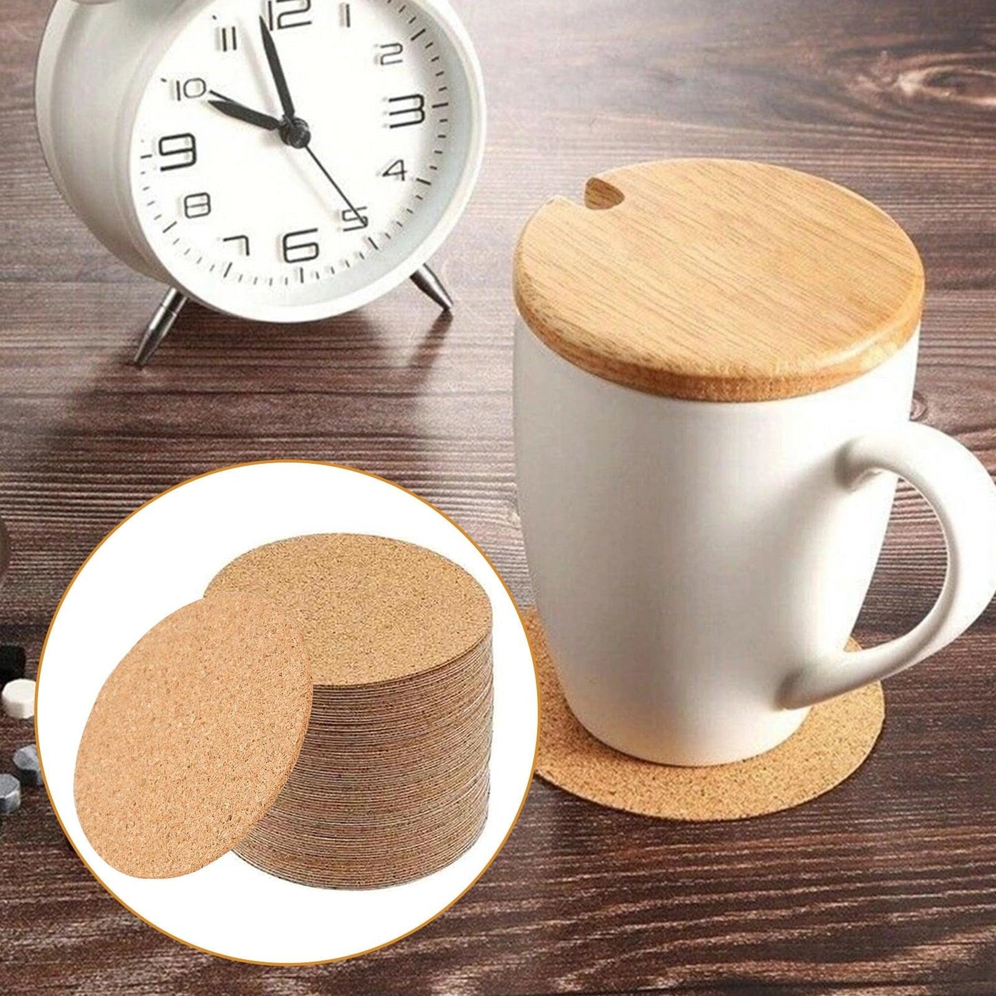 Customizable 60-Piece Cork Coaster Set: Stylish Protection for Your Tabletops