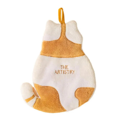 Adorable Cat-Themed Quick-Dry Coral Fleece Towel Set - Plush Hand Towel Essentials