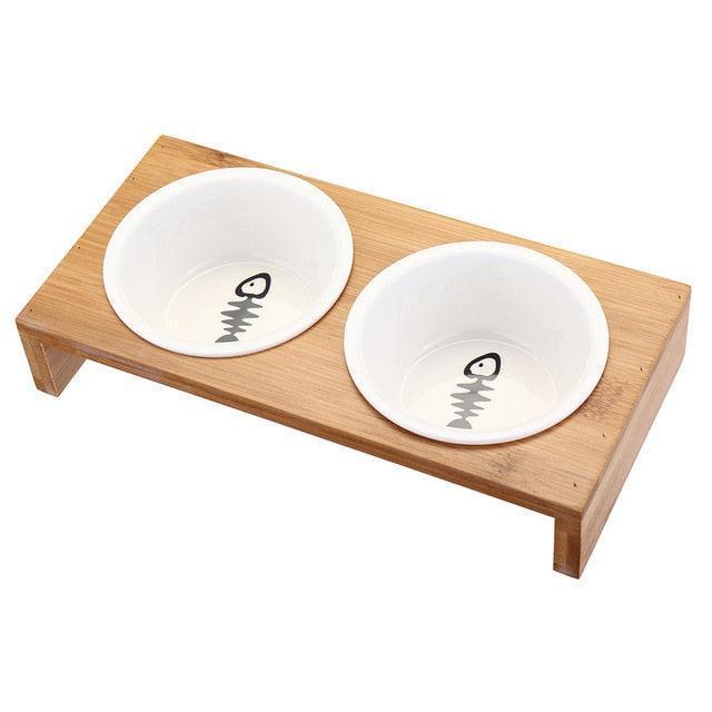 Sustainable Bamboo Cat Bowl Set for Eco-Conscious Pet Owners