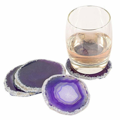 Natural Agate Slice Coasters - Elegant Drink Mats for Stylish Home Décor