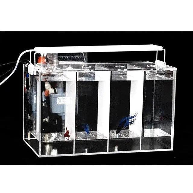 Aquatic Oasis: 10-Gallon Plastic Fish Tank with Integrated Heater and Water Exchange System